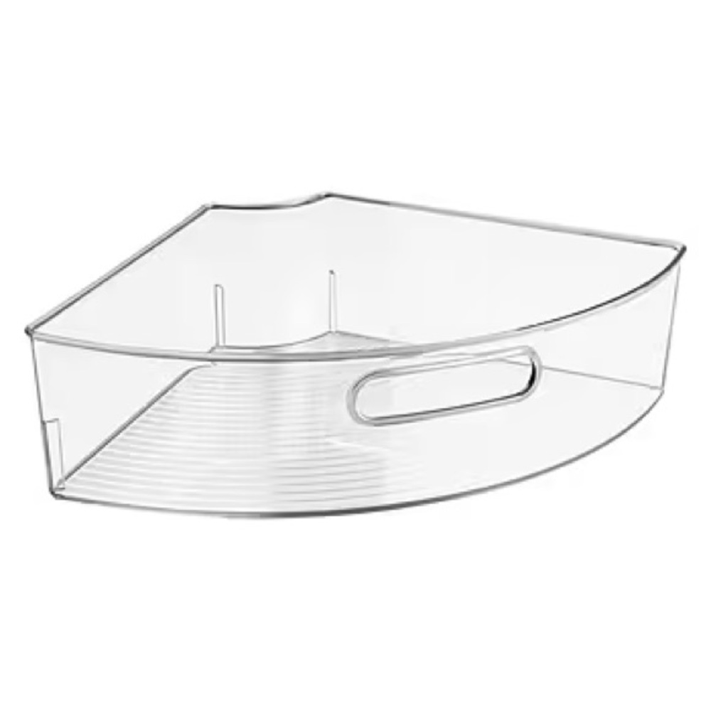 iDESIGN Medium Plastic Lazy Susan Storage Bin, Clear - set of 4